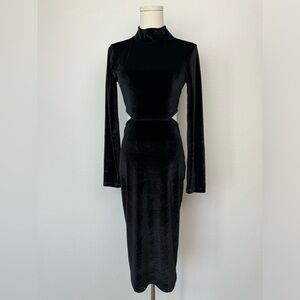 French Connection Sula Velvet Jersey Dress Black Size Small NWT